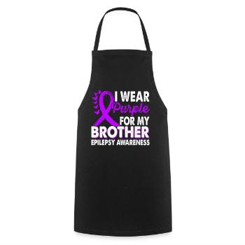 Wear purple for the - Cooking Apron - black - Front - AI Model Male 185 dark (185cm)