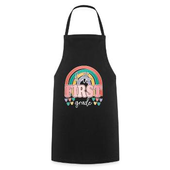 Hello 1st Grade Back To School First Day - Cooking Apron - black - Front - AI Model Male 185 dark (185cm)