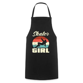 Skateboard Girl - Cooking Apron - black - Front - AI Model Male 185 dark (185cm)
