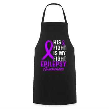 Fight against epilepsy - Cooking Apron - black - Front - AI Model Male 185 dark (185cm)