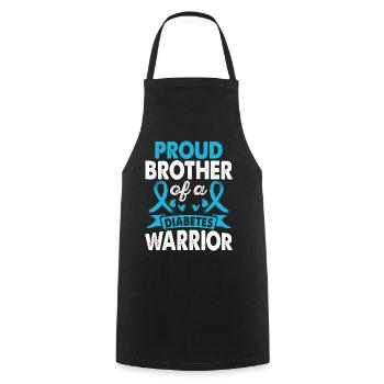 Brother Of Diabetes Warrior Awareness Month Blue - Cooking Apron - black - Front - AI Model Male 185 dark (185cm)