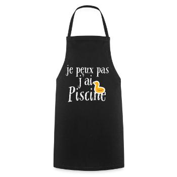 je peux pas j'ai piscine - Tablier de cuisine - noir - Devant - AI Model Male 185 dark (185cm)