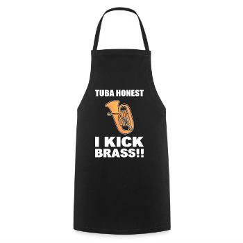 Tuba Wortspiel Musiker - Kochschürze - Schwarz - Vorne - AI Model Male 185 dark (185cm)