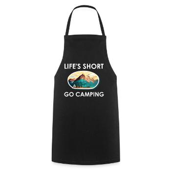 La vie courte Go Camping - Tablier de cuisine - noir - Devant - AI Model Male 185 dark (185cm)