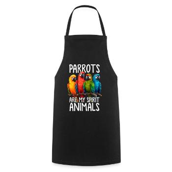 Drôle de perroquet animal moine perruche perroquet - Tablier de cuisine - noir - Devant - AI Model Male 185 dark (185cm)