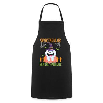 Spooctacular dental hygiene. - Cooking Apron - black - Front - AI Model Male 185 dark (185cm)