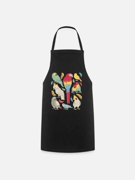 Perroquets - Tablier de cuisine - noir