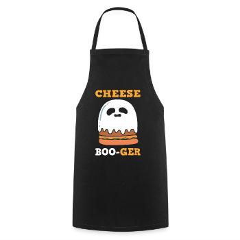 Lustiger Käse Burger Grillkoch - Kochschürze - Schwarz - Vorne - AI Model Male 185 dark (185cm)
