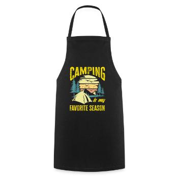 Camping Camper Campsite Tents Tent - Cooking Apron - black - Front - AI Model Male 185 dark (185cm)