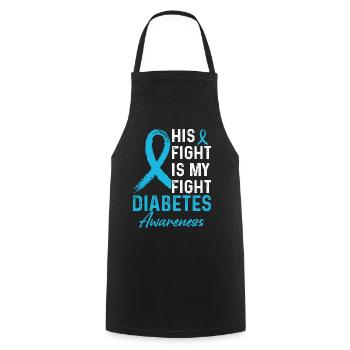 Lutte contre le diabète - Tablier de cuisine - noir - Devant - AI Model Male 185 dark (185cm)