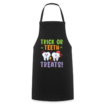 Truc ou friandise pour les dents! - Tablier de cuisine - noir - Devant - AI Model Male 185 dark (185cm)