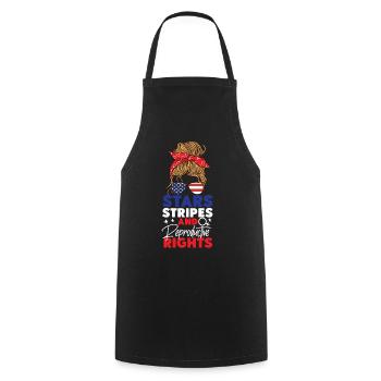 Étoiles féministes du drapeau américain - Tablier de cuisine - noir - Devant - AI Model Male 185 dark (185cm)