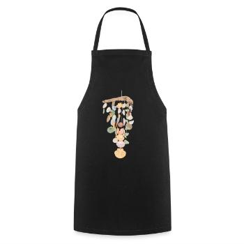 Sac de coquillage Bivalvia Shell Hunter Seashell - Tablier de cuisine - noir - Devant - AI Model Male 185 dark (185cm)
