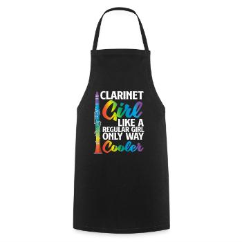 Clarinet Girl Musician - Cooking Apron - black - Front - AI Model Male 185 dark (185cm)
