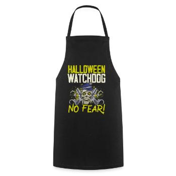 Halloween watchdog, fear not! Policeman Halloween - Cooking Apron - black - Front - AI Model Male 185 dark (185cm)