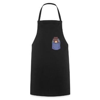 Porcupine Chest Pocket Hystricidae Spiked Animal - Cooking Apron - black - Front - AI Model Male 185 dark (185cm)
