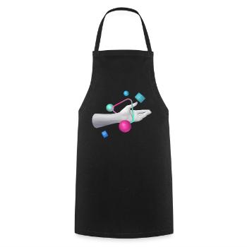 Hand 3D Graphic - Cooking Apron - black - Front - AI Model Male 185 dark (185cm)