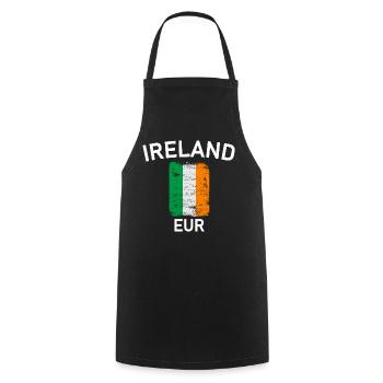 Ireland flag - Cooking Apron - black - Front - AI Model Male 185 dark (185cm)
