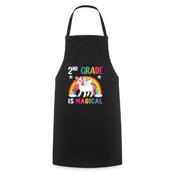 Zweite Klasse Rainbow Girls Jungen Lehrerteam 2. - Kochschürze - Schwarz - Vorne - AI Model Male 185 dark (185cm)