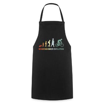 Mountain Biker Evolution - Cooking Apron - black - Front - AI Model Male 185 dark (185cm)
