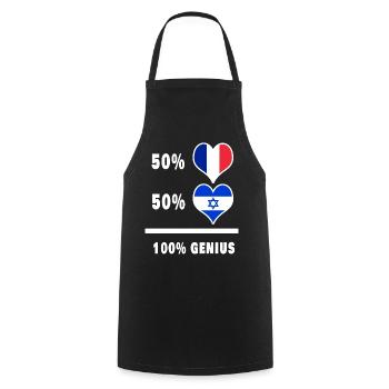 Israël et la France 100% génial Drapeaux Design - Tablier de cuisine - noir - Devant - AI Model Male 185 dark (185cm)