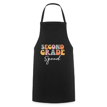 Second Grade Rainbow Girls Boys Teacher Team 2nd - Cooking Apron - black - Front - AI Model Male 185 dark (185cm)