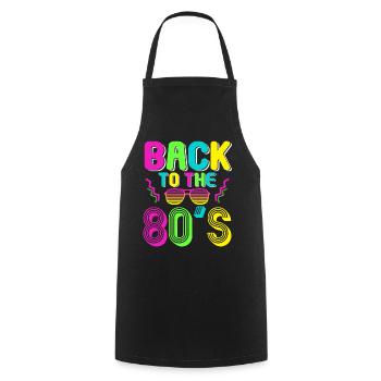 80s Themed Party Back to the 80s Costume - Cooking Apron - black - Front - AI Model Male 185 dark (185cm)
