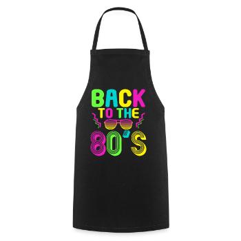 80s Themed Party Back to the 80s Costume - Cooking Apron - black - Front - AI Model Male 185 dark (185cm)