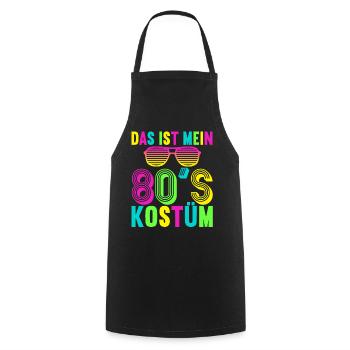 80er Motto Party Das ist mein 80er Jahre Kostüm - Kochschürze - Schwarz - Vorne - AI Model Male 185 dark (185cm)