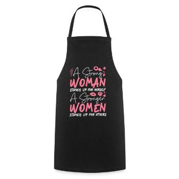 Feminist A Strong Woman Stands Up - Kochschürze - Schwarz - Vorne - AI Model Male 185 dark (185cm)