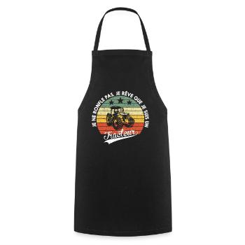 Cadeau Fermier Tracteur Agriculteur Humour - Tablier de cuisine - noir - Devant - AI Model Male 185 dark (185cm)