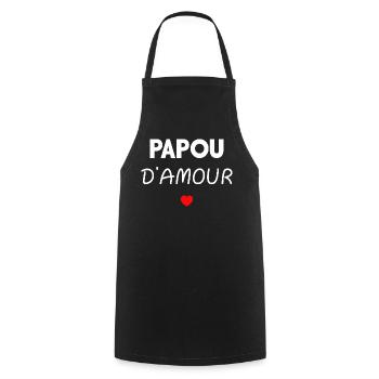 PAPOU D'AMOUR - Tablier de cuisine - noir - Devant - AI Model Male 185 dark (185cm)