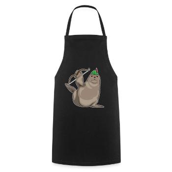 Arc de phoque - Tablier de cuisine - noir - Devant - AI Model Male 185 dark (185cm)