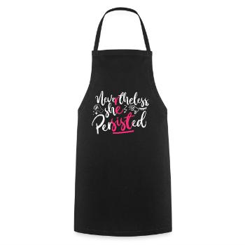 Feminist Nevertheless She - Kochschürze - Schwarz - Vorne - AI Model Male 185 dark (185cm)