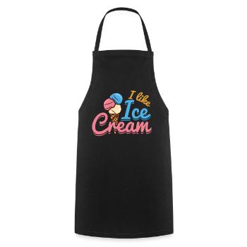 Amour de la crème glacée - Tablier de cuisine - noir - Devant - AI Model Male 185 dark (185cm)