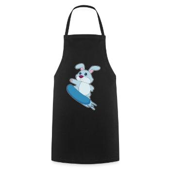 Rabbit Snowboarder Snowboard - Cooking Apron - black - Front - AI Model Male 185 dark (185cm)
