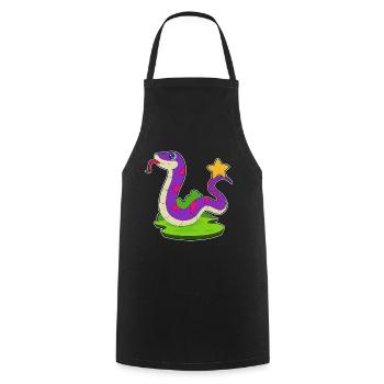 Étoile du serpent - Tablier de cuisine - noir - Devant - AI Model Male 185 dark (185cm)