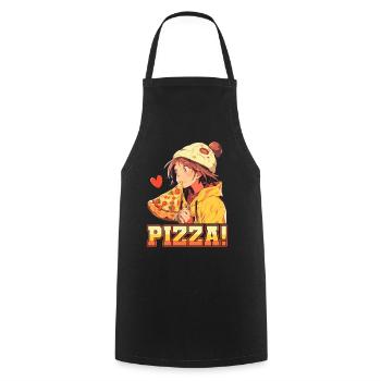 Pizza Lover Young Girl Anime Manga Pizza - Tablier de cuisine - noir - Devant - AI Model Male 185 dark (185cm)
