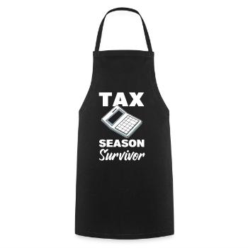 Tax Season Survivor Buchhalter - Kochschürze - Schwarz - Vorne - AI Model Male 185 dark (185cm)