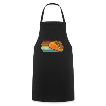 Retro Hartschale Al Pastor Gewürz Taco Liebhaber - Kochschürze - Schwarz - Vorne - AI Model Male 185 dark (185cm)