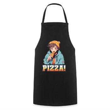 Pizza Lover Young Girl Anime Manga Pizza - Tablier de cuisine - noir - Devant - AI Model Male 185 dark (185cm)