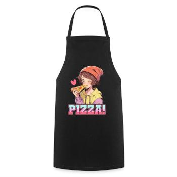 Pizza Lover Young Girl Anime Manga Pizza - Tablier de cuisine - noir - Devant - AI Model Male 185 dark (185cm)