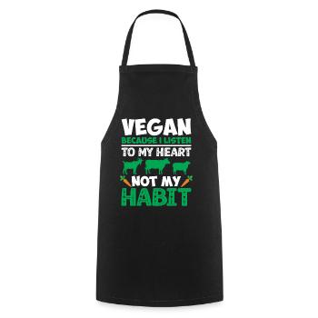 Vegan because I listen to my heart - Cooking Apron - black - Front - AI Model Male 185 dark (185cm)