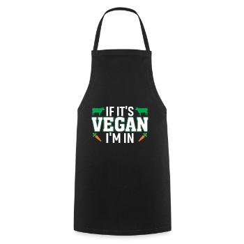 If it's vegan, I'll be there - Cooking Apron - black - Front - AI Model Male 185 dark (185cm)