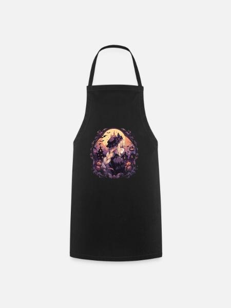 Witch Helloween Witches Outfit Witches - Cooking Apron - black