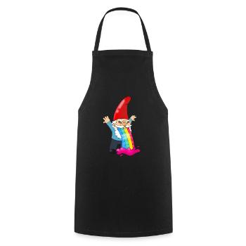 Drôle de nain Vomit Rainbow Gnome Humour - Tablier de cuisine - noir - Devant - AI Model Male 185 dark (185cm)