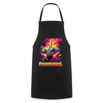 Pumpernickel Bodybuilding Kraftsport Fitness Meme - Kochschürze - Schwarz - Vorne - AI Model Male 185 dark (185cm)