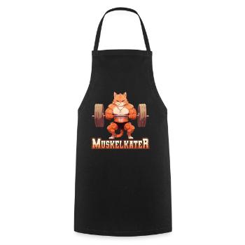 Muskelkater Bodybuilding Kraftsport Fitness Meme - Kochschürze - Schwarz - Vorne - AI Model Male 185 dark (185cm)