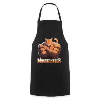 Muskelkater Bodybuilding Kraftsport Fitness Meme - Kochschürze - Schwarz - Vorne - AI Model Male 185 dark (185cm)