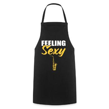 Feeling Saxy Saxophonspieler - Kochschürze - Schwarz - Vorne - AI Model Male 185 dark (185cm)